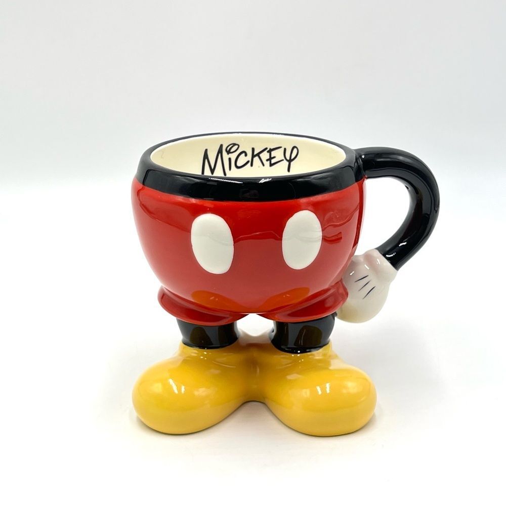 DISNEY PARKS Mickey Mouse 3D Body Figure Character Ceramic Coffee Cup‎ Mug